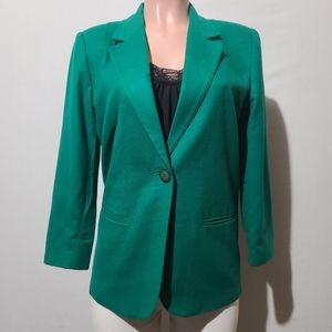 Sag Harbor Green Wool Blazer Size 4P